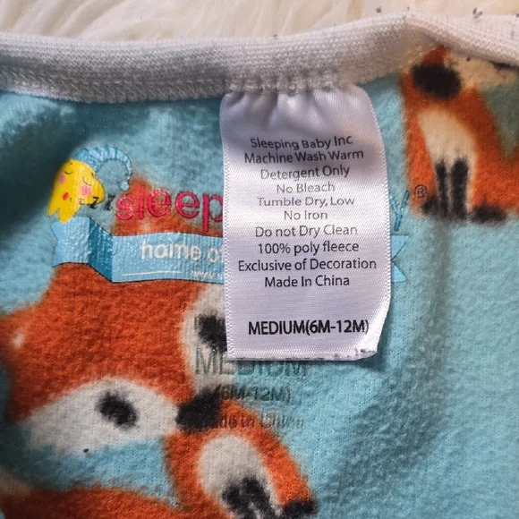 Blue Fox Print Baby Swaddle Zipadee Zip - Picture 2 of 2